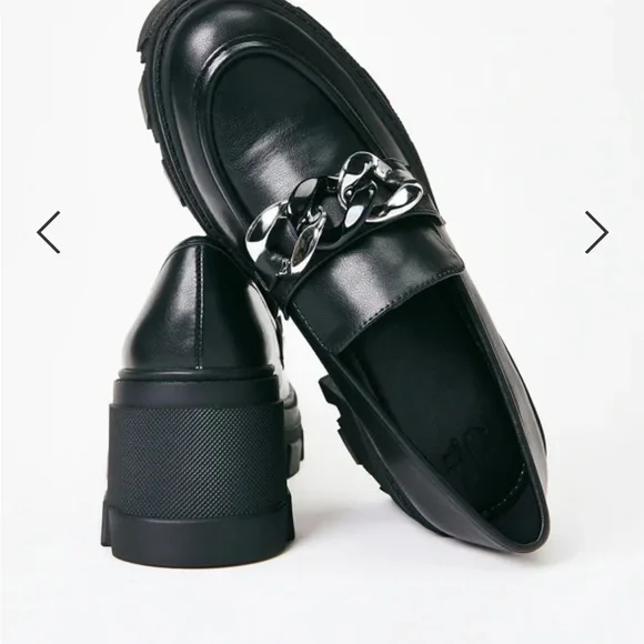 JustFab Drew Lug Sole Loafer Black Size 8.5 - Picture 2 of 9